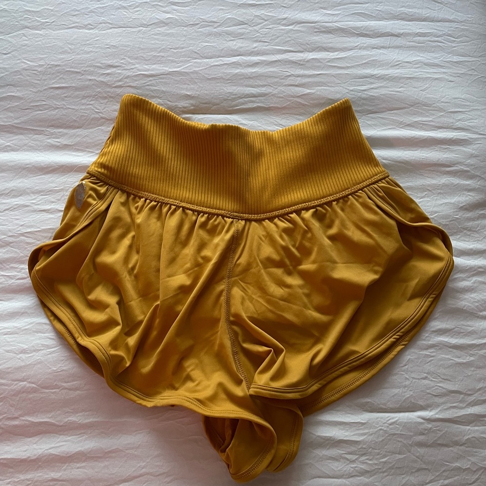 free people movement yellow shorts